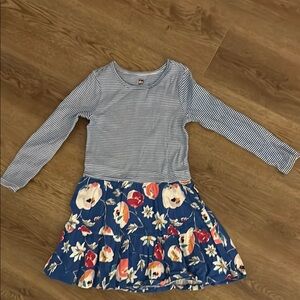 Striped Floral Long Sleeve Dress